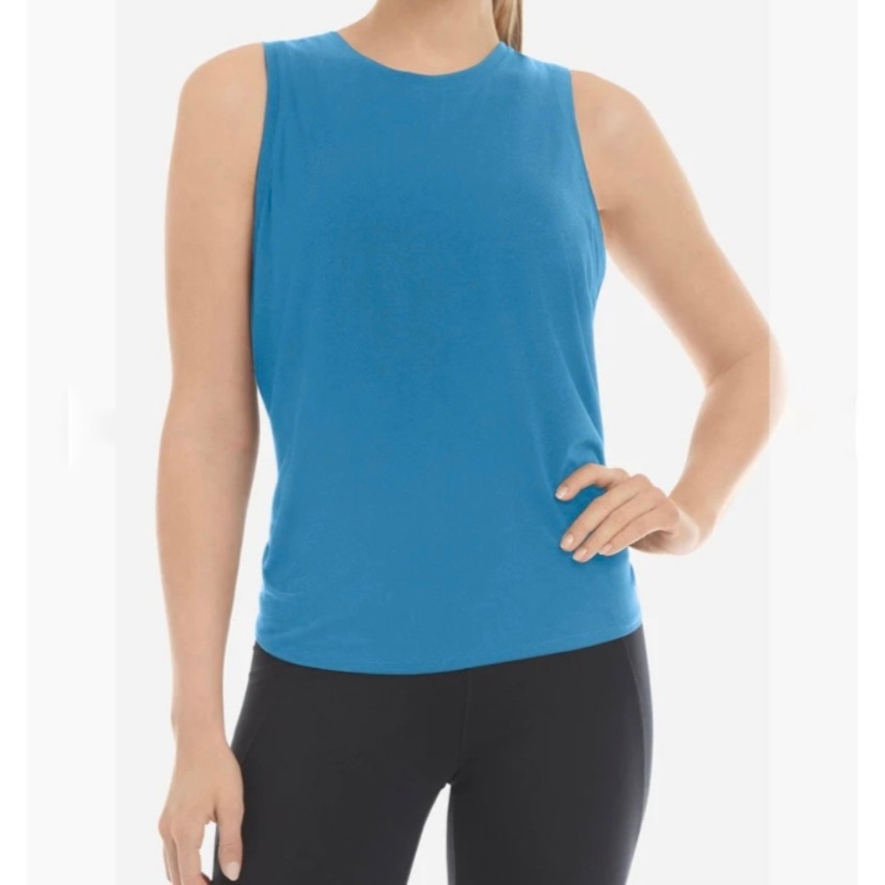 NWT Danskin Flyaway Open Back Athletic Tank Top Teal Size Large